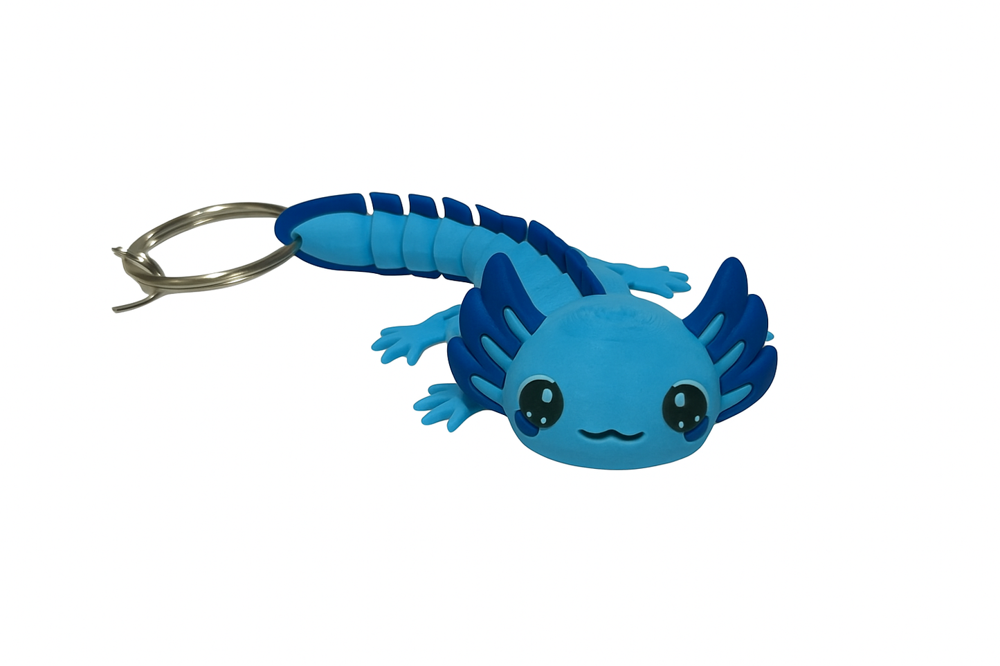 Light Blue Axolotl 3D Printed Keychain