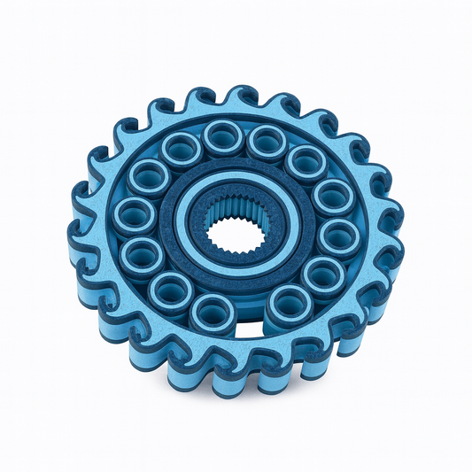 Navy and Light Blue 3D Print Spinner