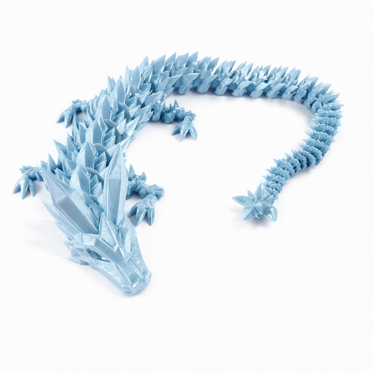 Large Light Blue 3D Printed Dragon