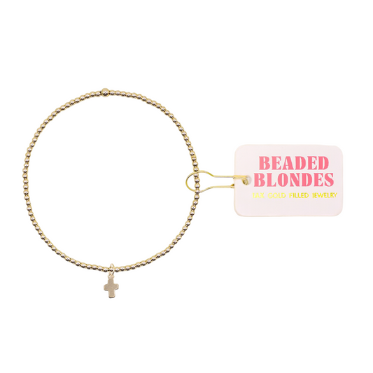 Mini Cross Gold Charm Bracelet