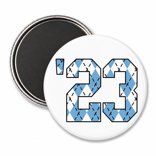Argyle '23 Button Magnet 2.25" - Main View - Shrunken Head