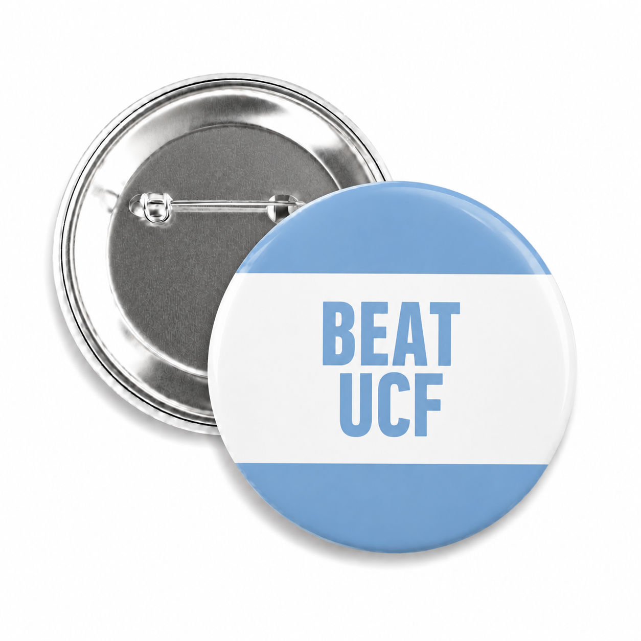 SHB Beat UCF Button Pin for Carolina Fans - Main View - Shrunken Head