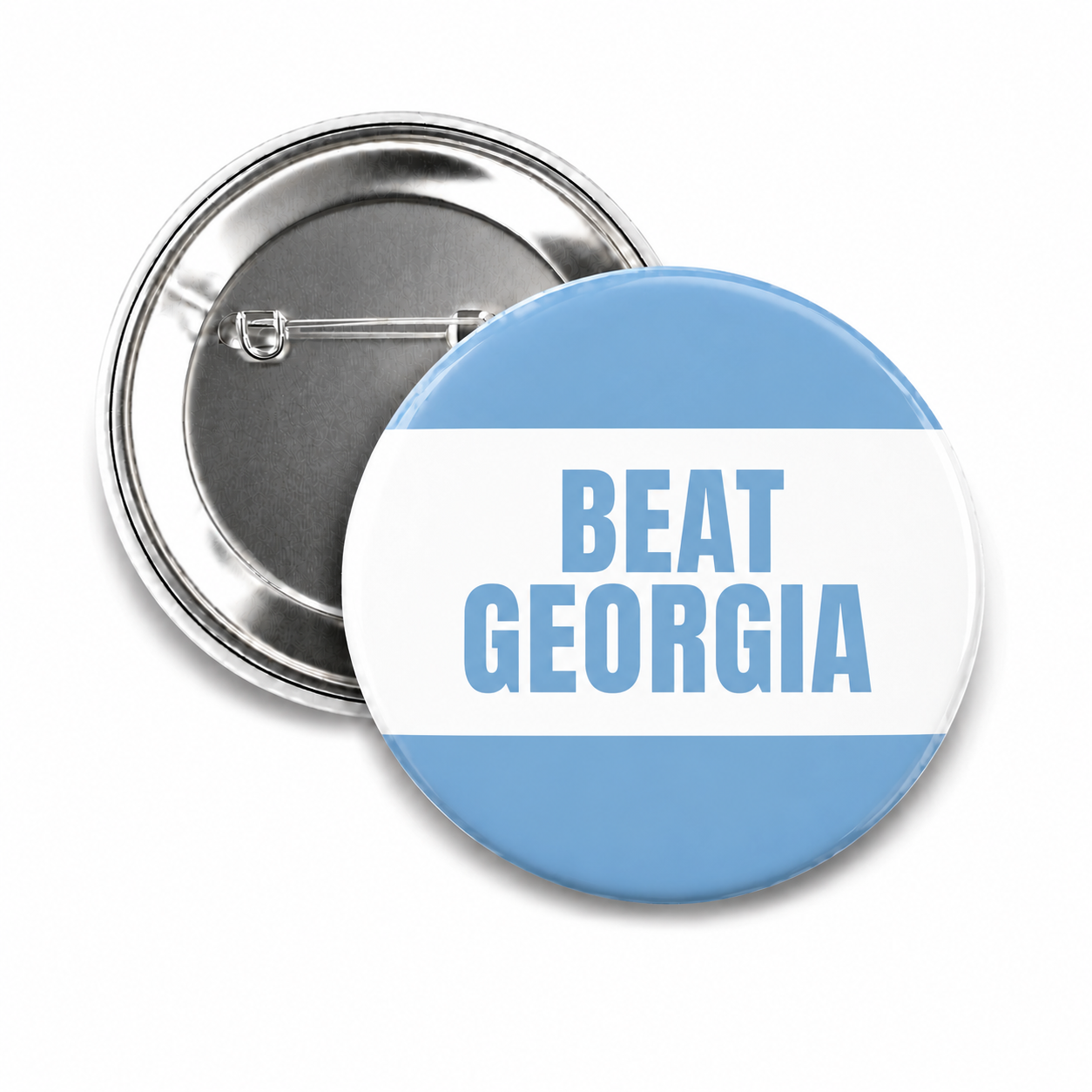 SHB Beat Georgia Button Pin for Carolina Fans - Main View - Shrunken Head