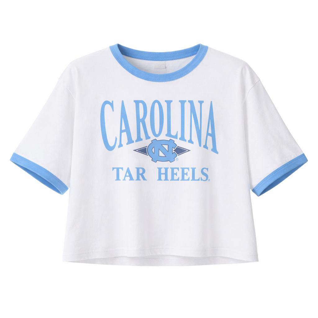 UNC Women's Vintage Ringer Crop Top