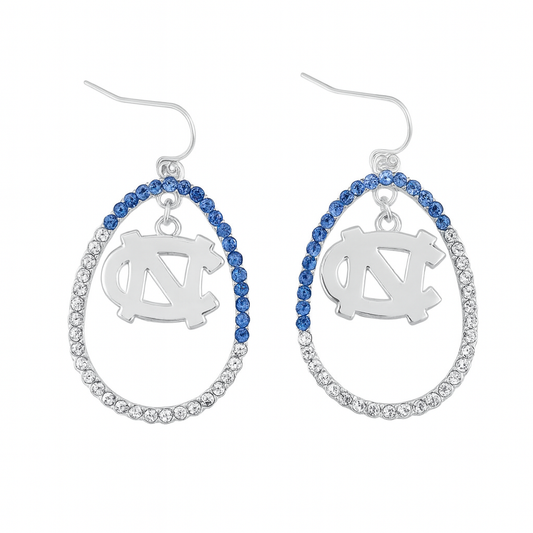 North Carolina Crystal Loop Earrings