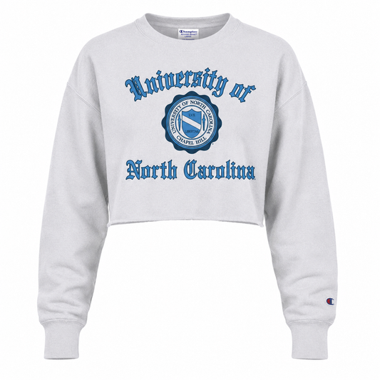 UNC Vintage Crewneck Cropped Sweatshirt - Reverse Weave with Seal