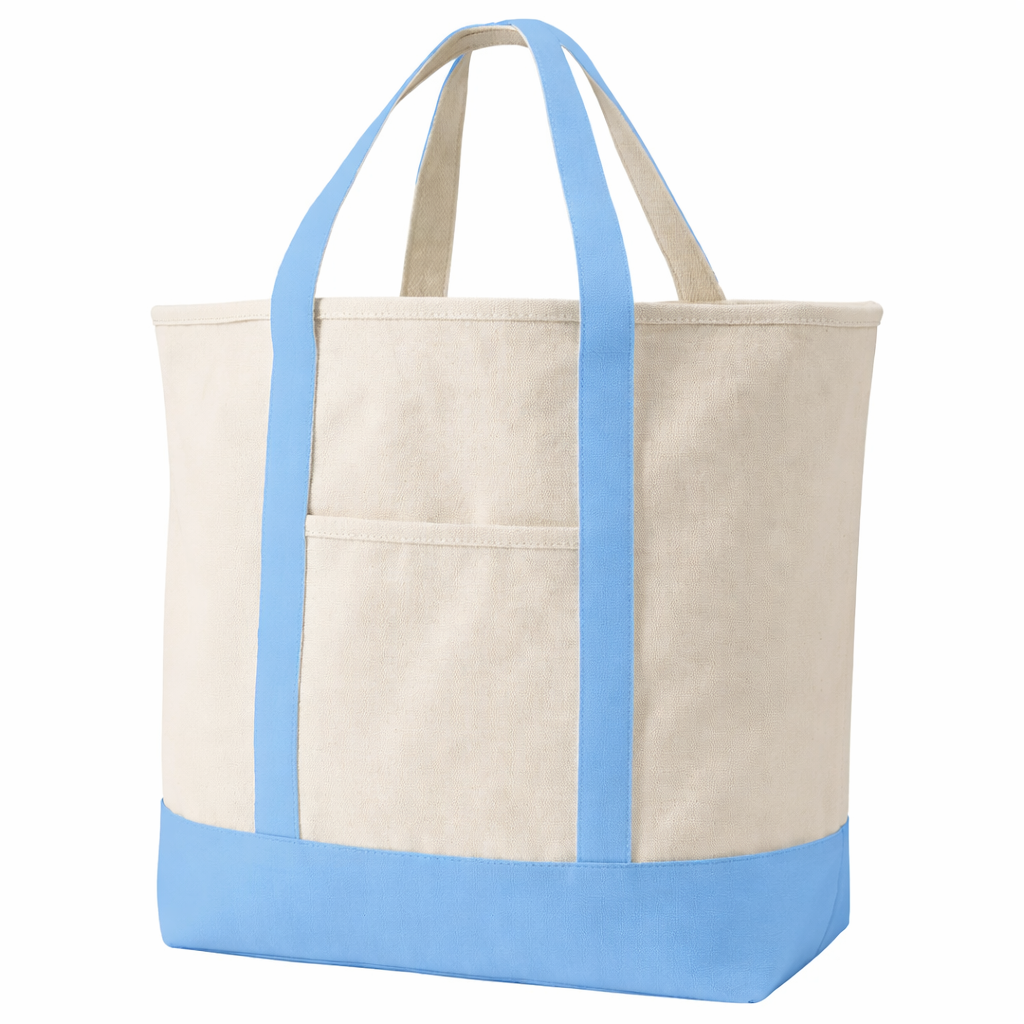 Light Blue Open Canvas Tote