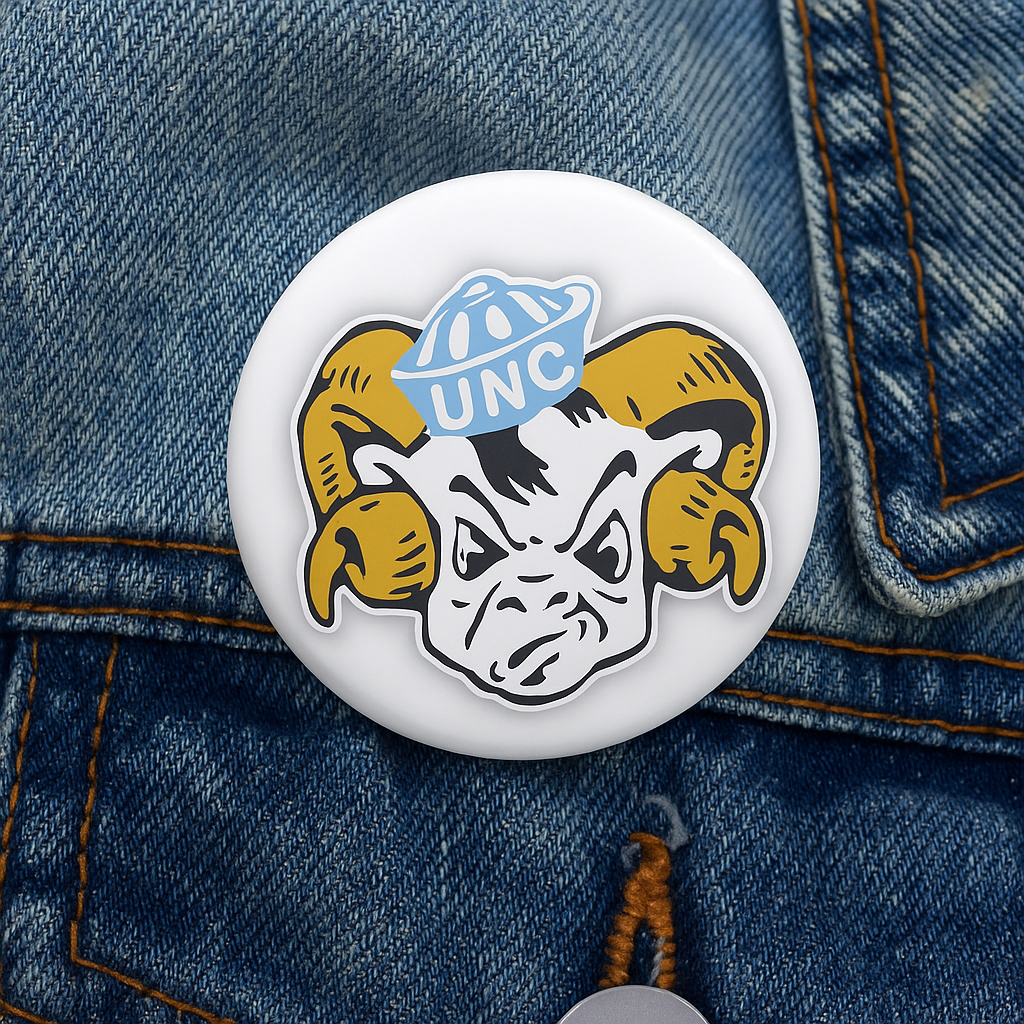 Vintage Yellow Horn Rameses Logo Button Pin