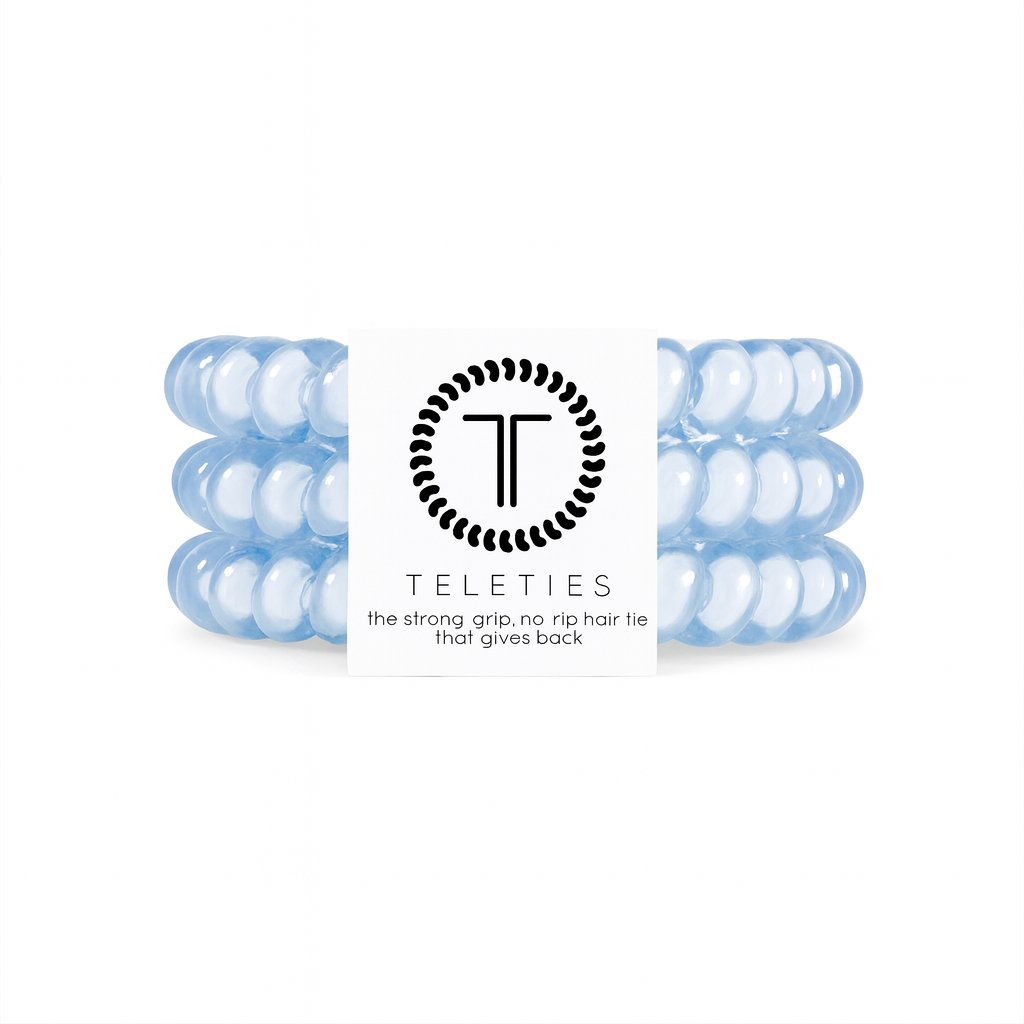 Small TELETIES Washed Denim Cord Hair Ties