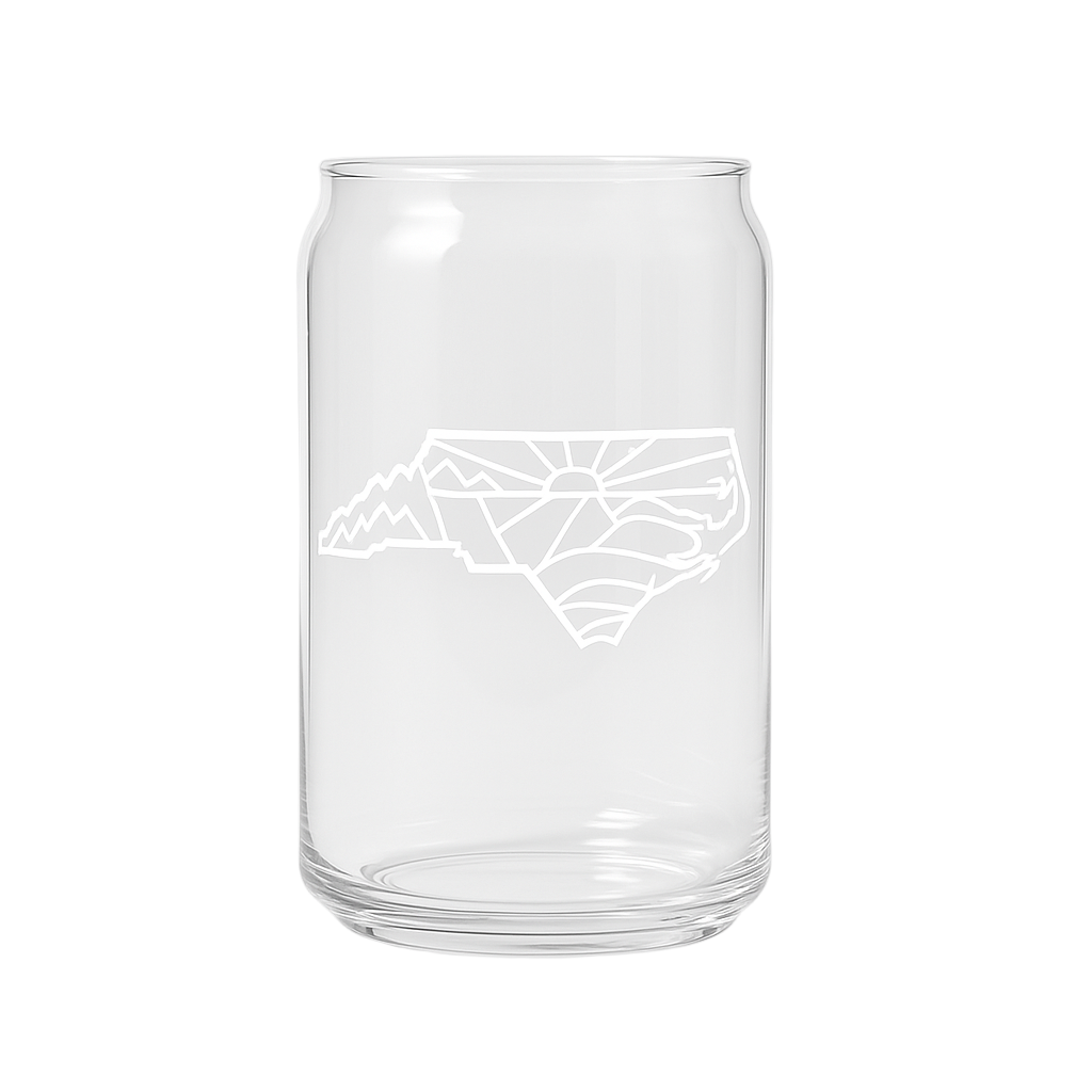 North Carolina Can Shaped Pint Glass by Amber Taylor Creative