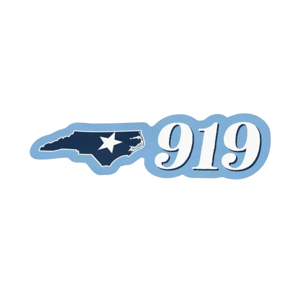 919 Area Code North Carolina Sticker