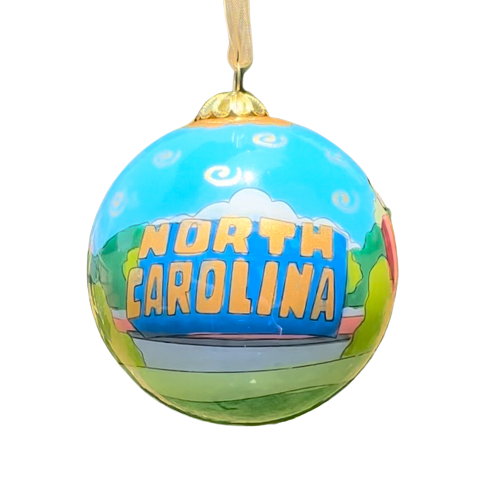 Chapel Hill North Carolina Glass Christmas Ornament