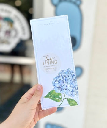 Handpainted Single Blue Hydrangea Notes Luxe Skinny Pad