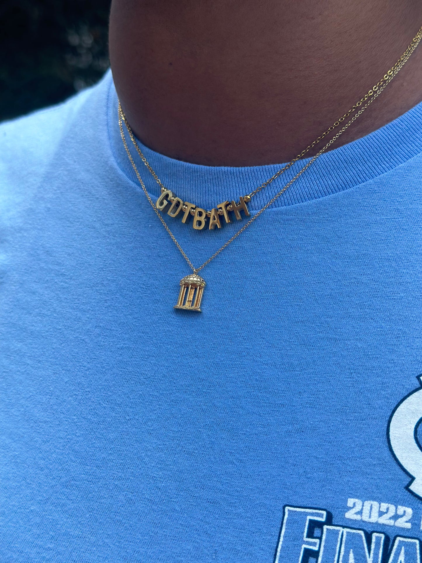 GDTBATH Gold Letter Necklace by Bead Me Silly