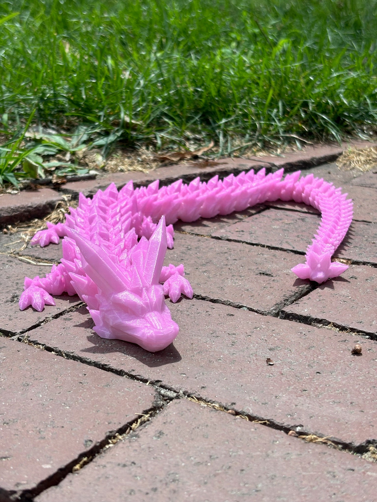 Large Sunlight Color Changing 3D Printed Dragon – Shrunken Head