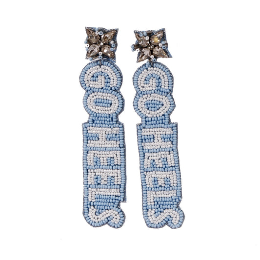 Carolina Blue Go Heels Beaded Earrings by Desden