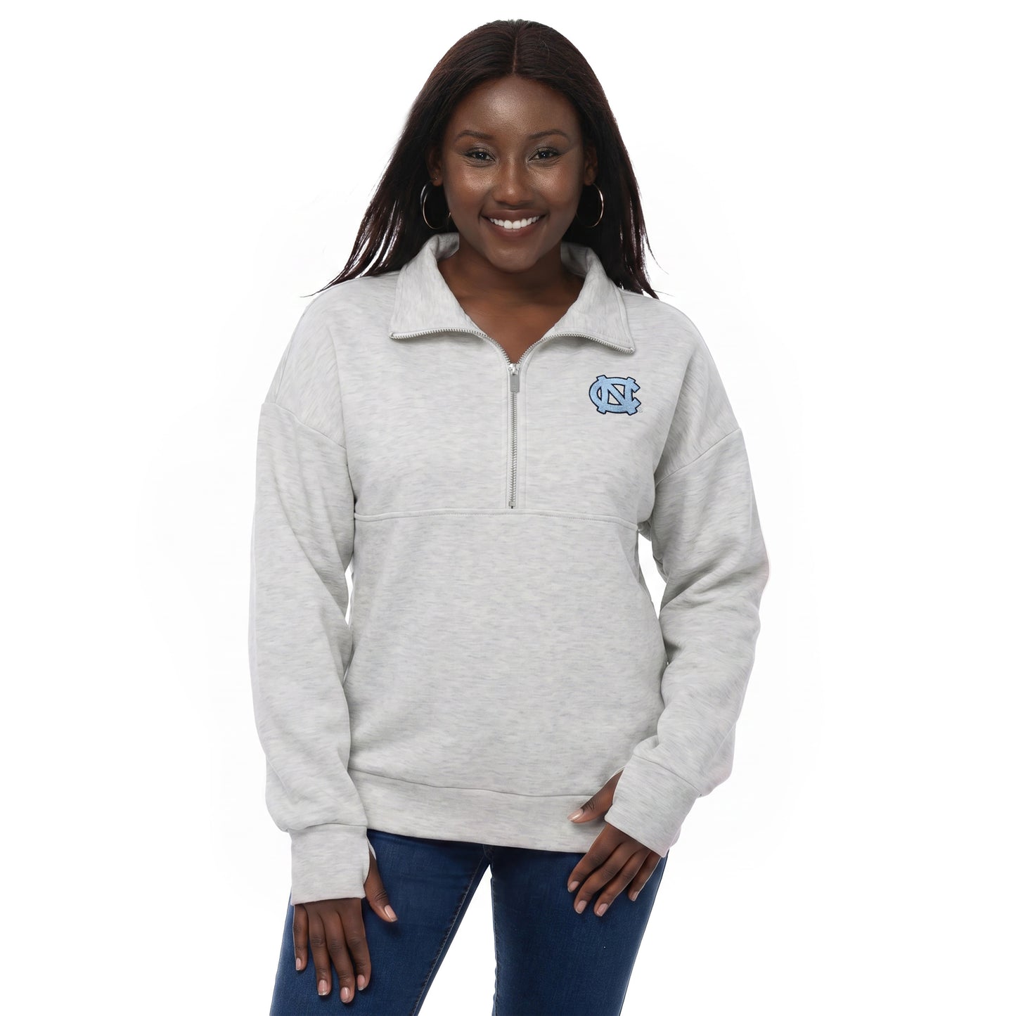 Carolina Traditions Women's Quarterzip Sweatshirt in Oatmeal