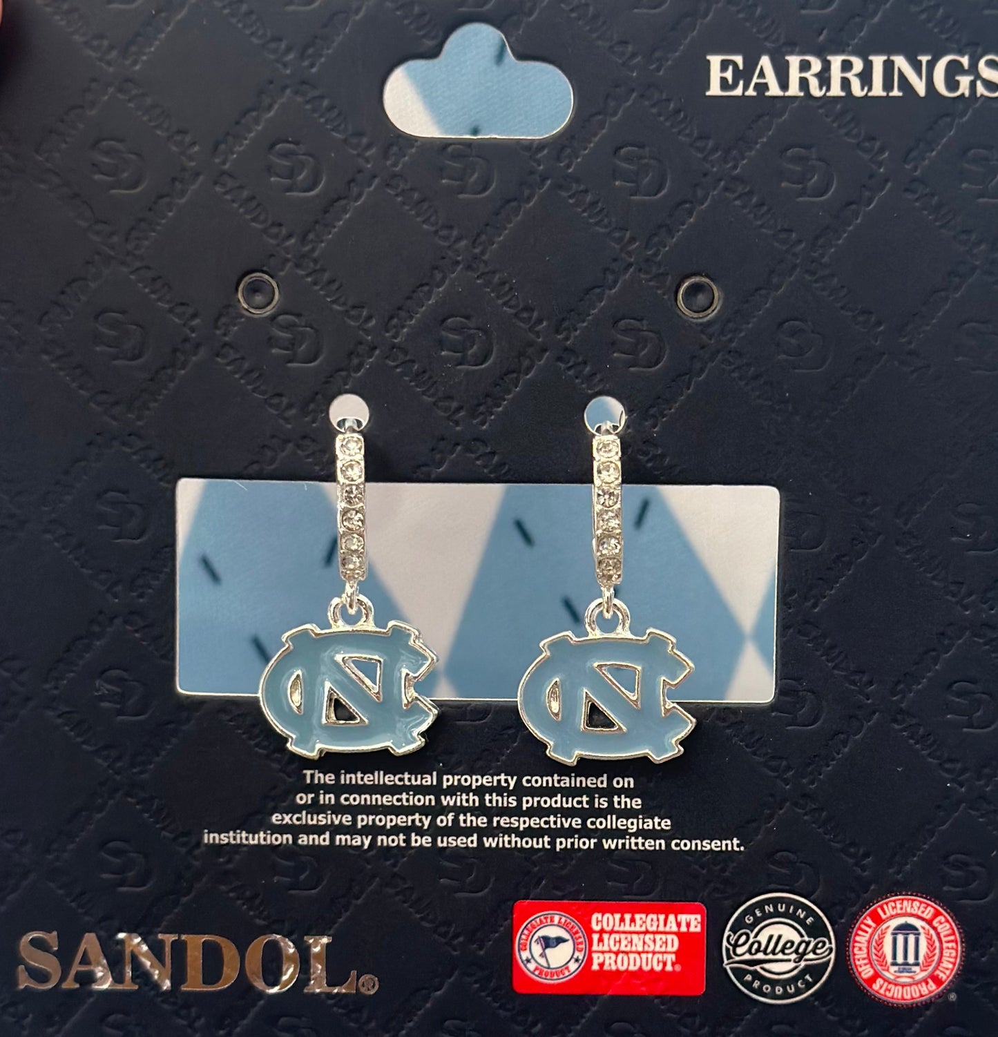 Carolina Tar Heels Electra Earrings by Sandol - LIMITED EDITION