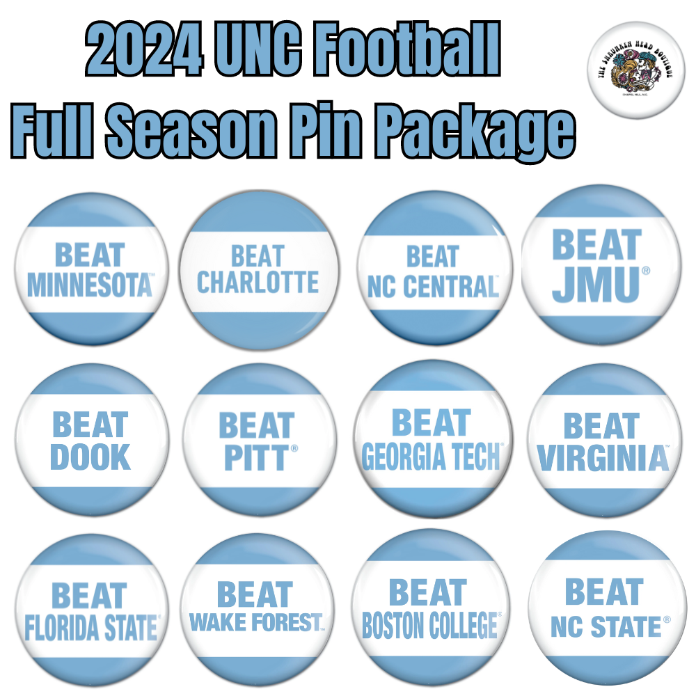 2024 Carolina Football Full Season Pin Package – Shrunken Head 2024-carolina-football-full-season-pin-package-shrunken-head