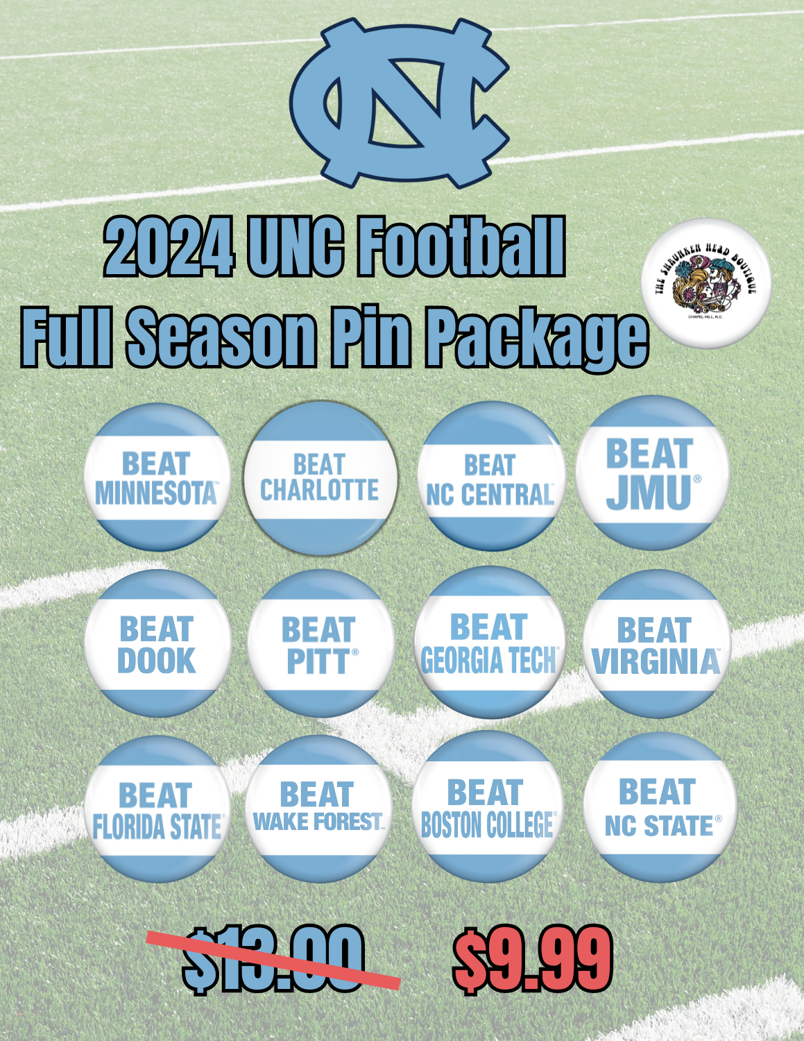 2024 Carolina Football Full Season Pin Package