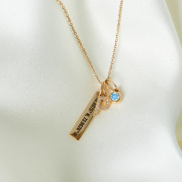 Carolina Blue Topaz Gemstone in Cavan Gold - Charm Only