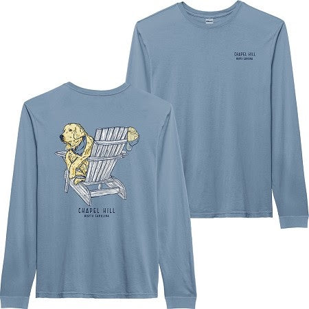 Golden Retriever Adirondack in Chapel Hill Long Sleeve T-Shirt
