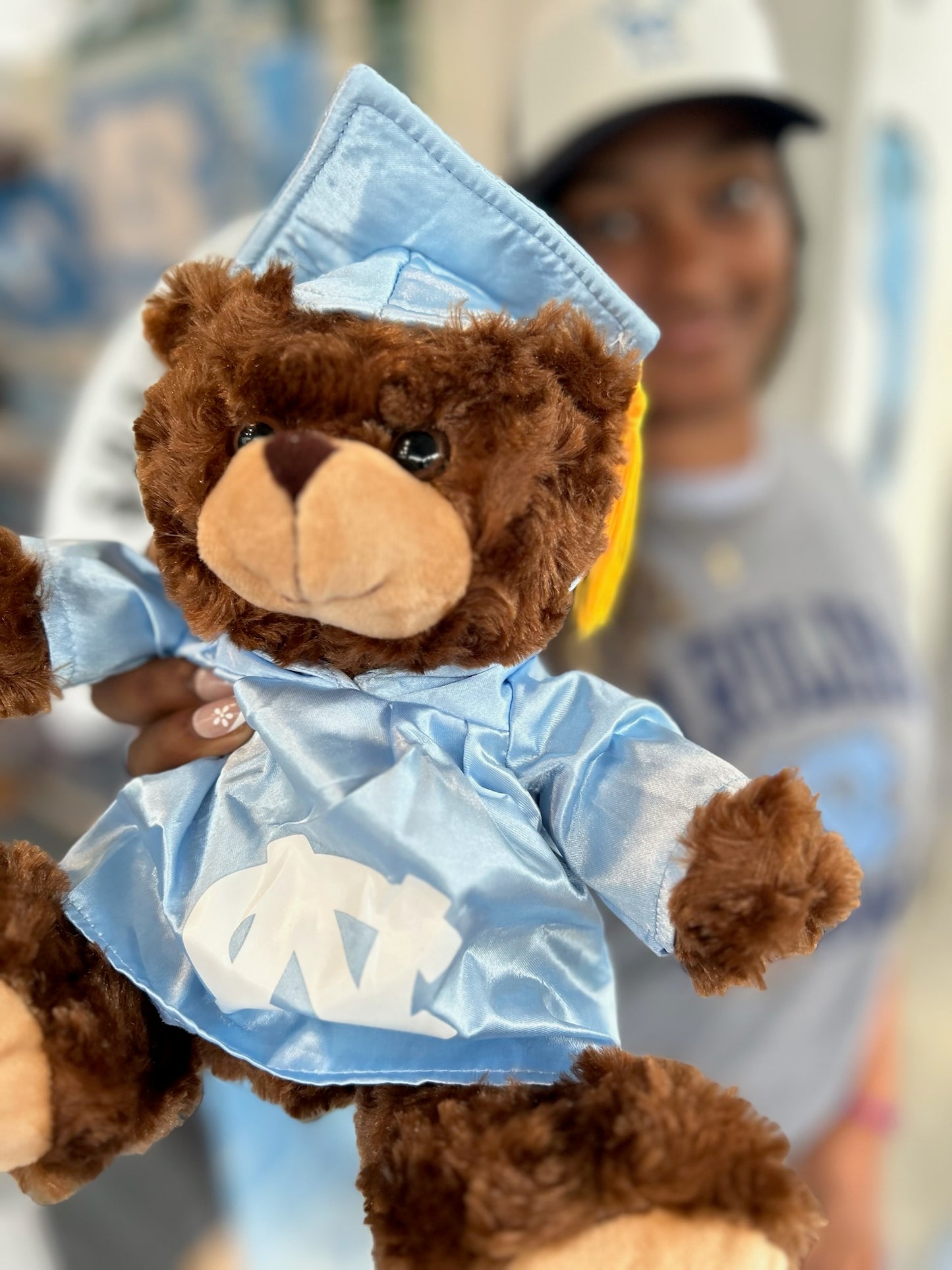 North Carolina Tar Heels Jardine Graduation Bear in Chocolate