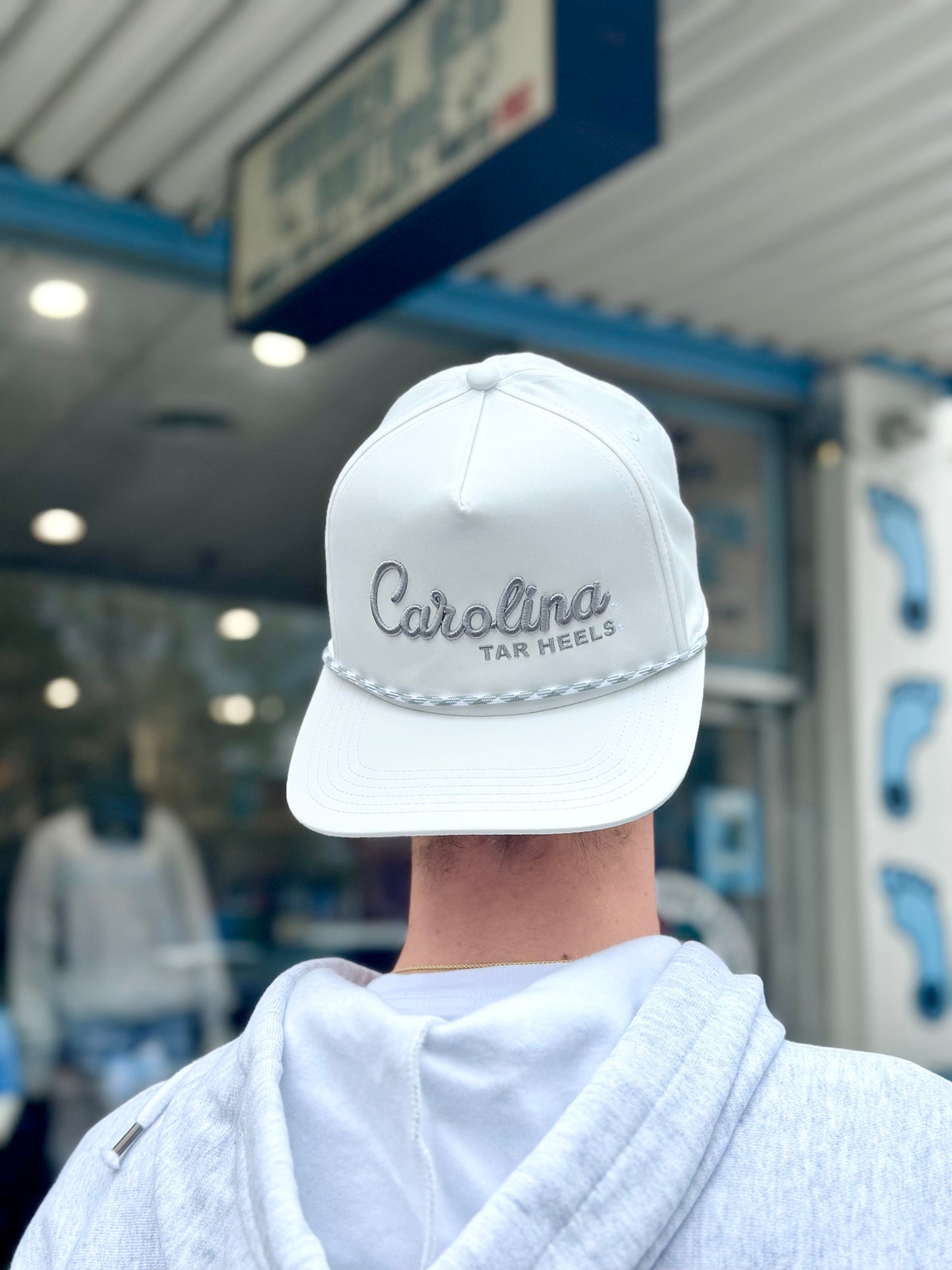 North Carolina Tar Heels Caddy White Hat with Adjustable Back
