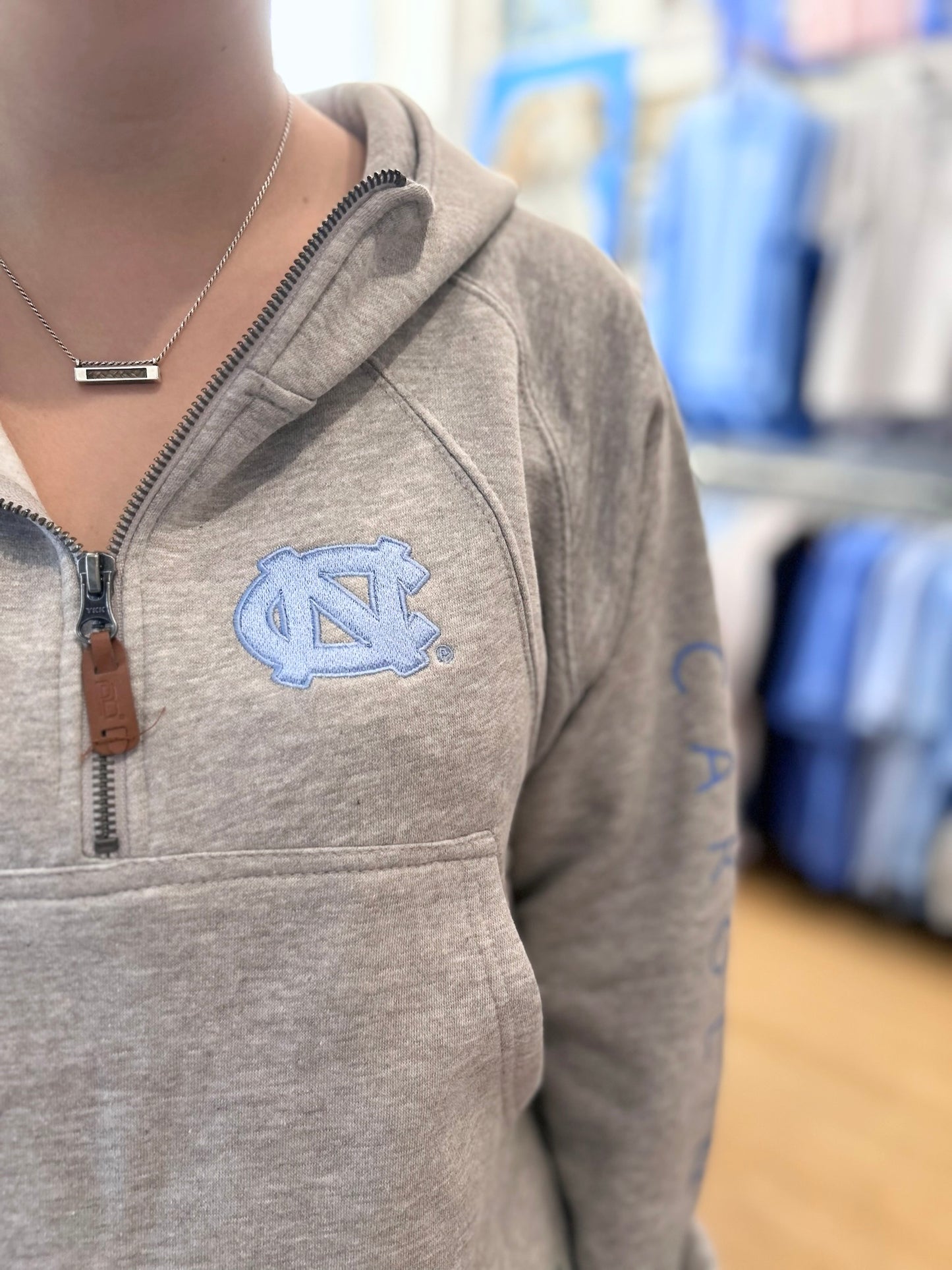 UNC Women's 1/4 Zip Pullover with Embroidered Logo