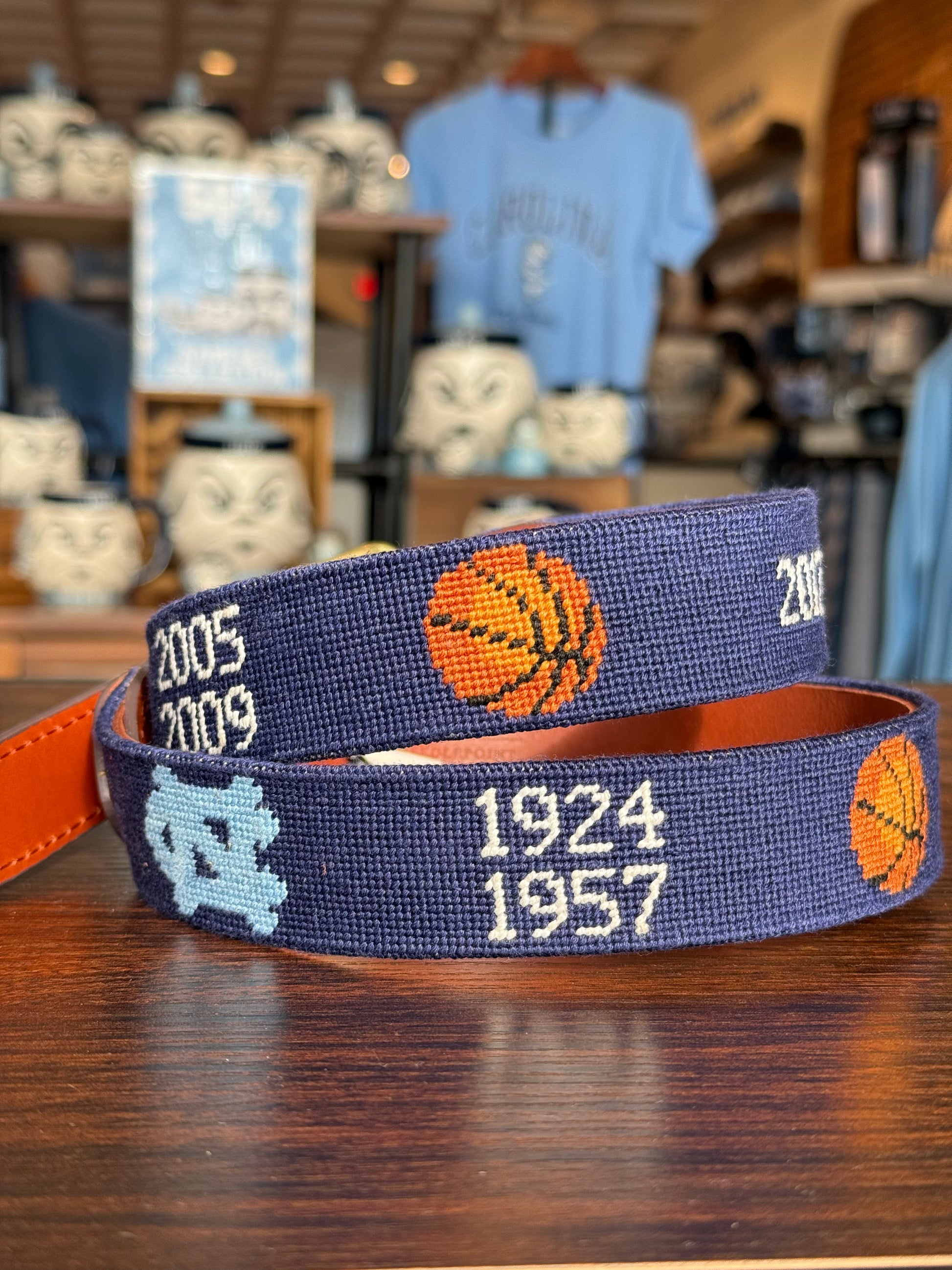 North Carolina Tar Heels National Championships Belt by Smathers and Branson - Side View - Smathers and Branson