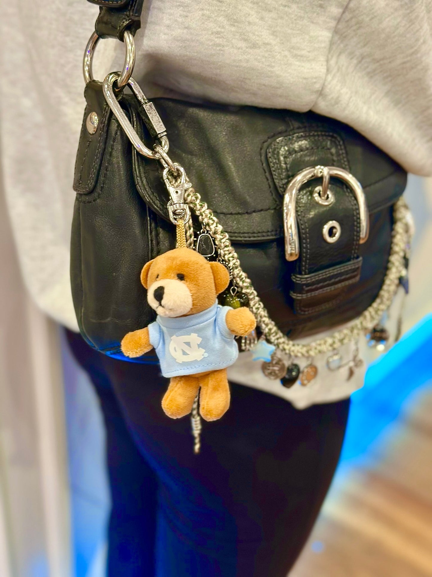 Carolina Tar Heels Teddy Bear Bag Charm Keychain