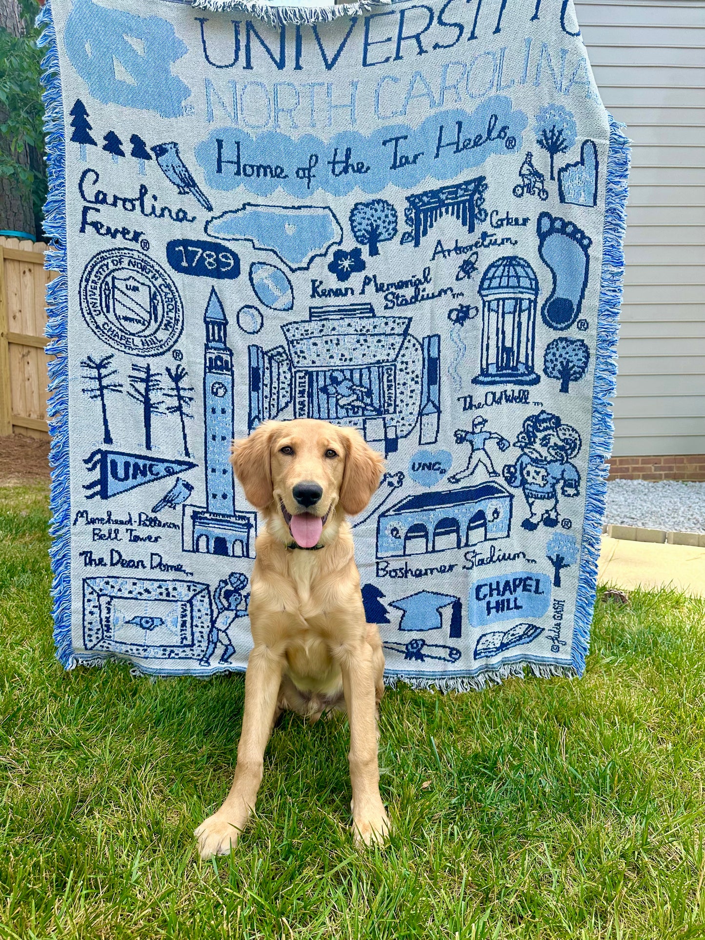 North Carolina Tar Heels Tapestry Blanket by Julia Gash