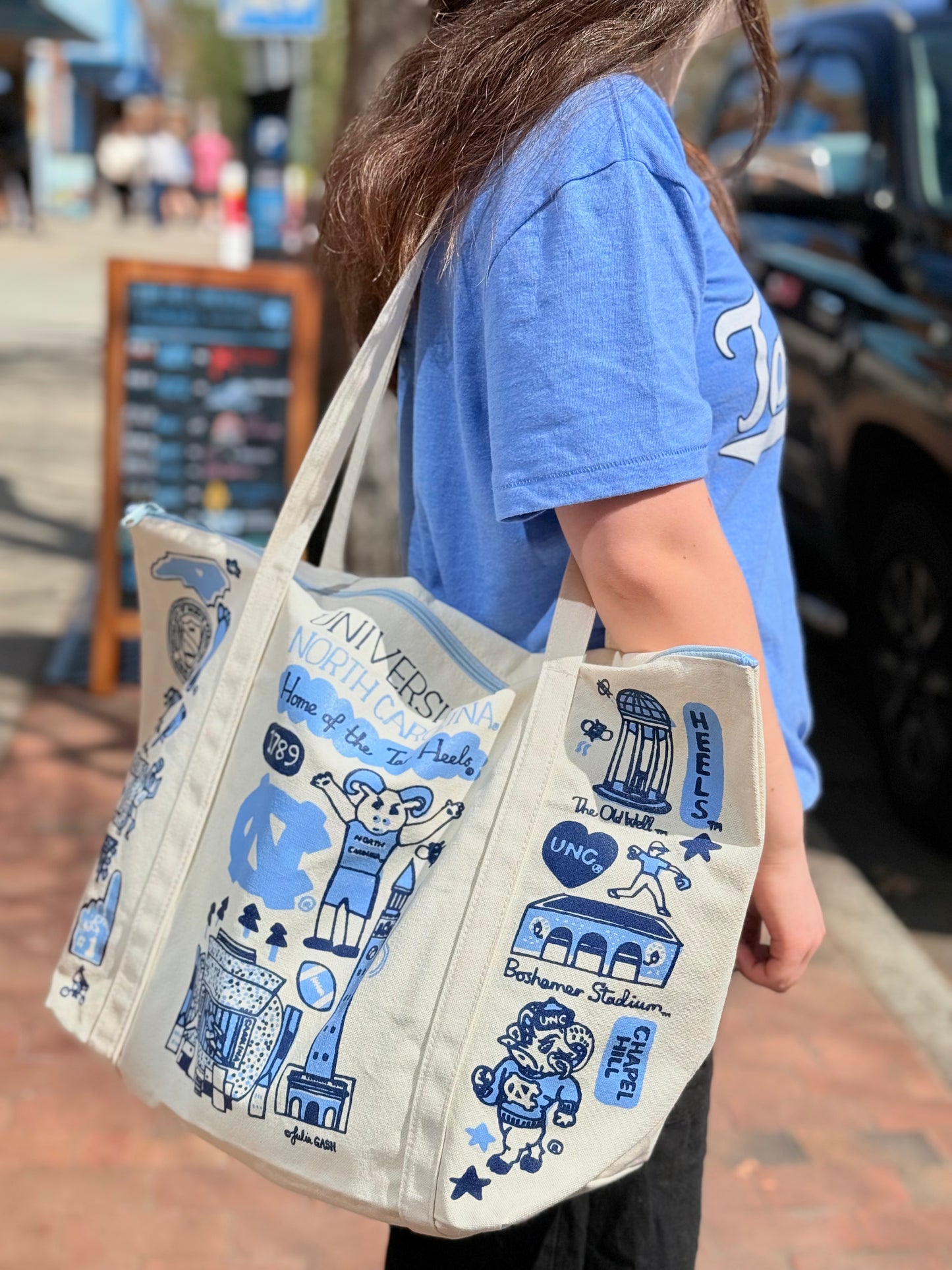 UNC Tar Heels Weekend Tote Bag by Julia Gash