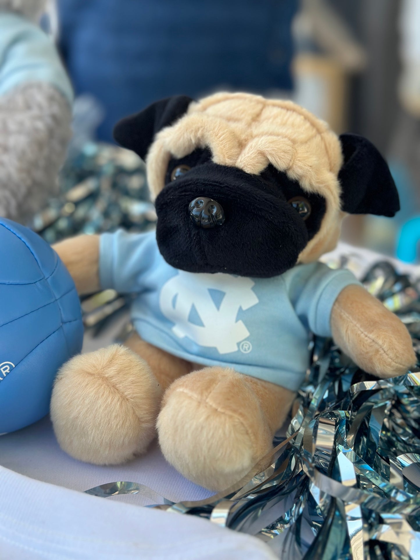 UNC Tar Heels Bean Buddies Pug Stuffed Animal Dog