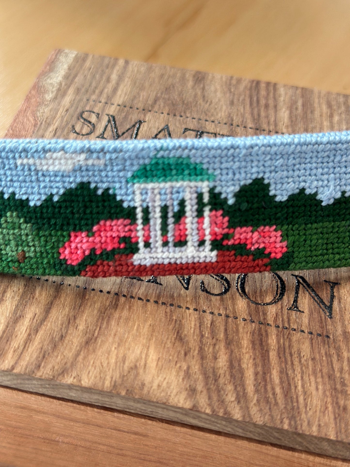 University of North Carolina Campus Needlepoint Belt by Smathers and Branson