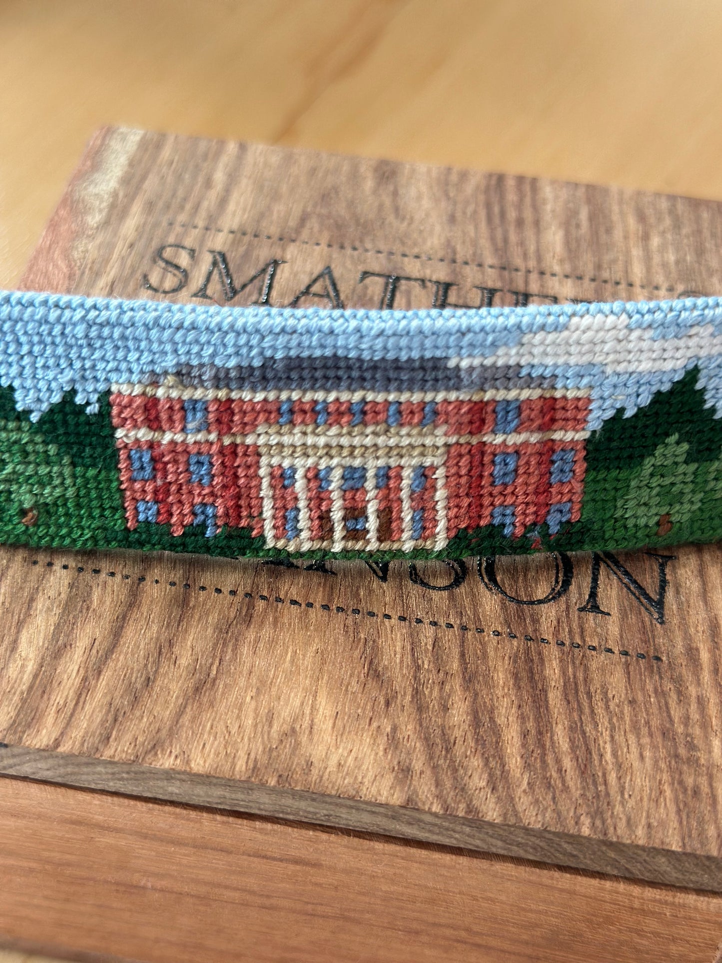 University of North Carolina Campus Needlepoint Belt by Smathers and Branson