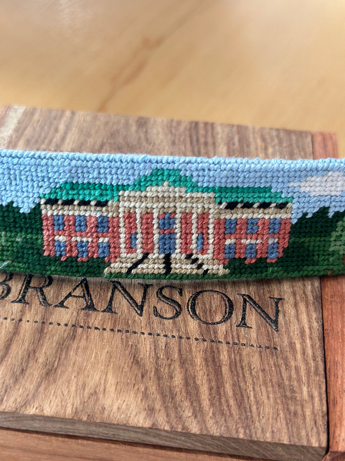 University of North Carolina Campus Needlepoint Belt by Smathers and Branson