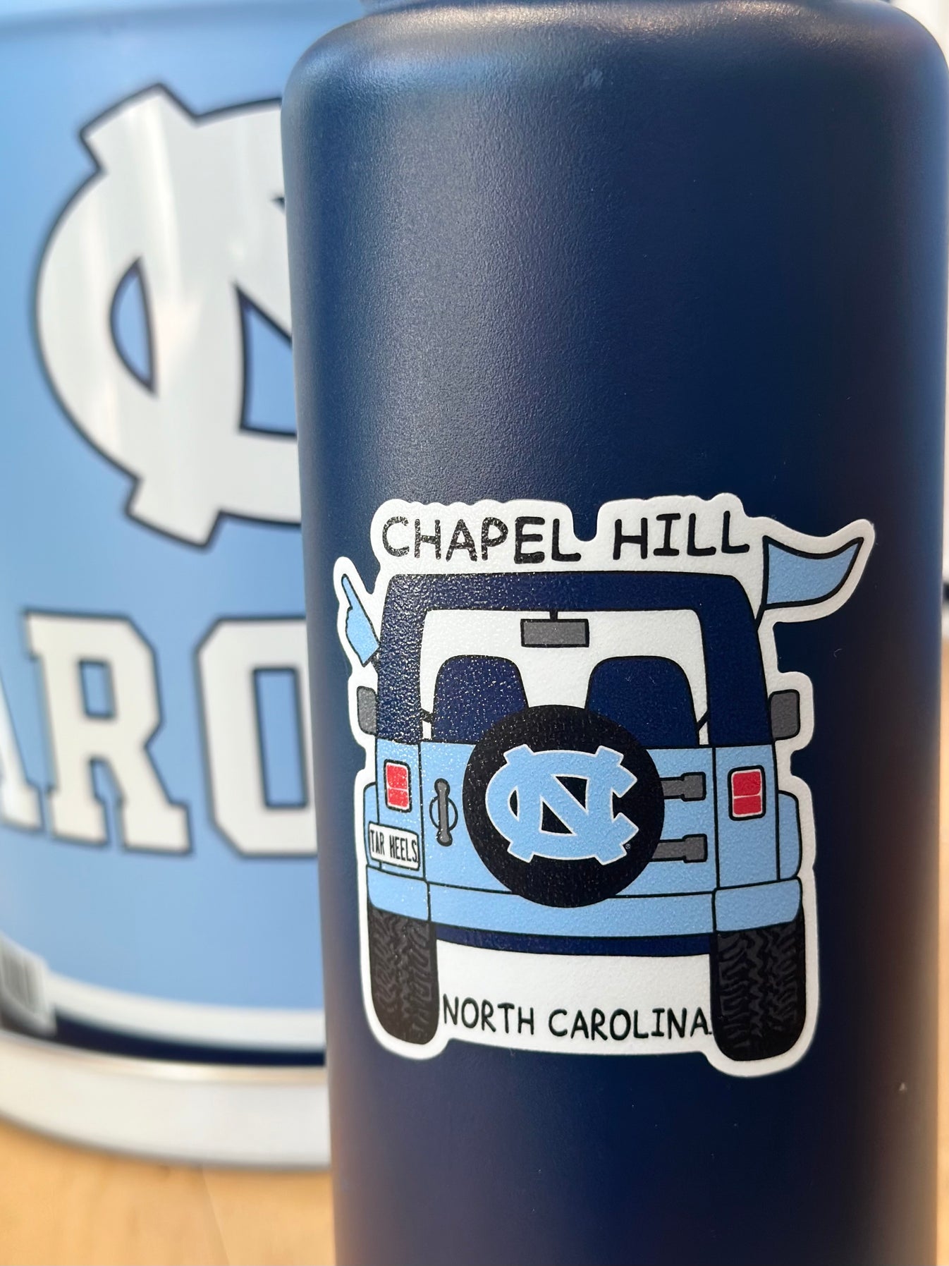 UNC Back of Jeep Decal Sticker – Shrunken Head