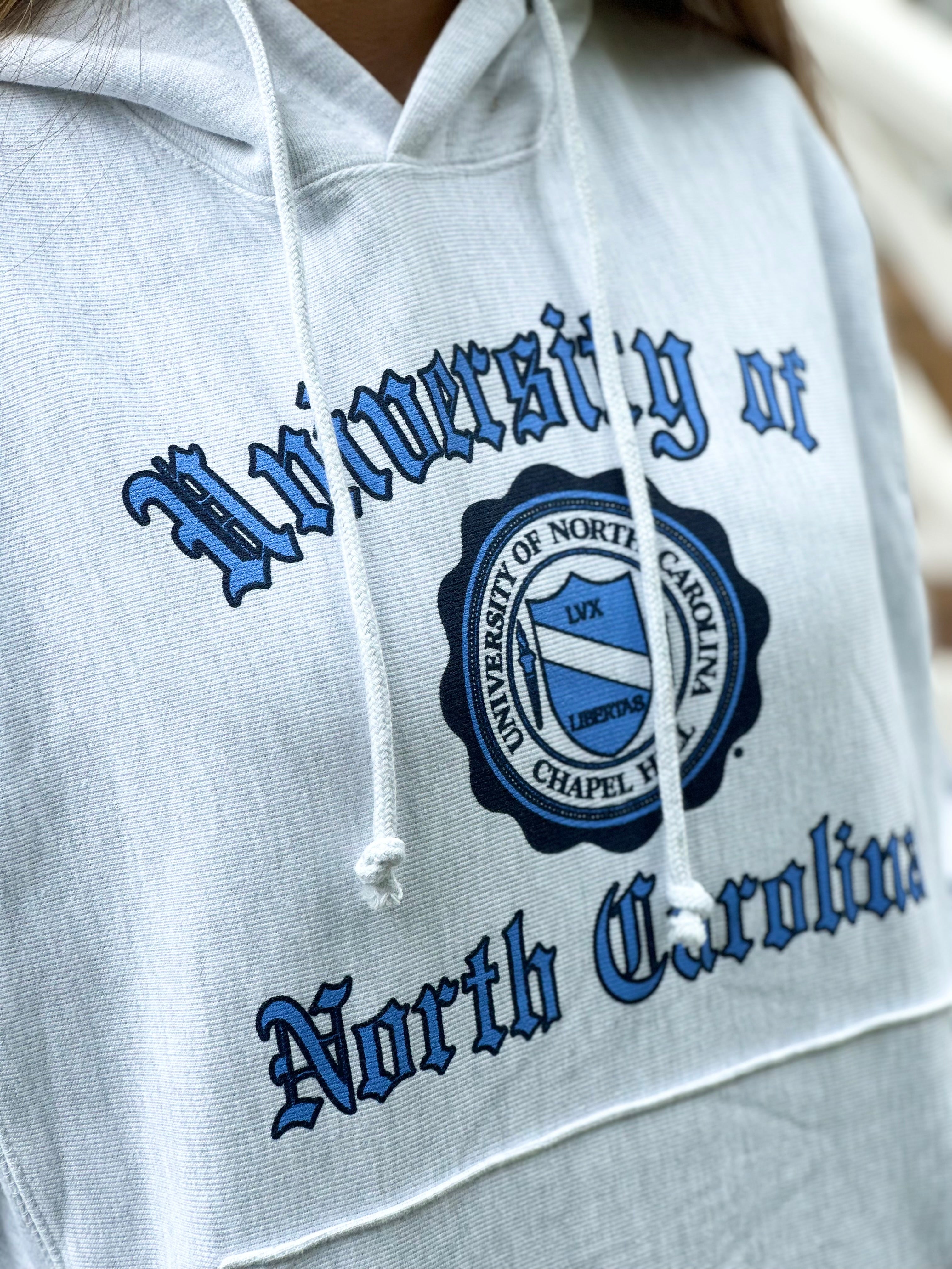 UNC Vintage Hoodie Sweatshirt - Reverse Weave with Seal