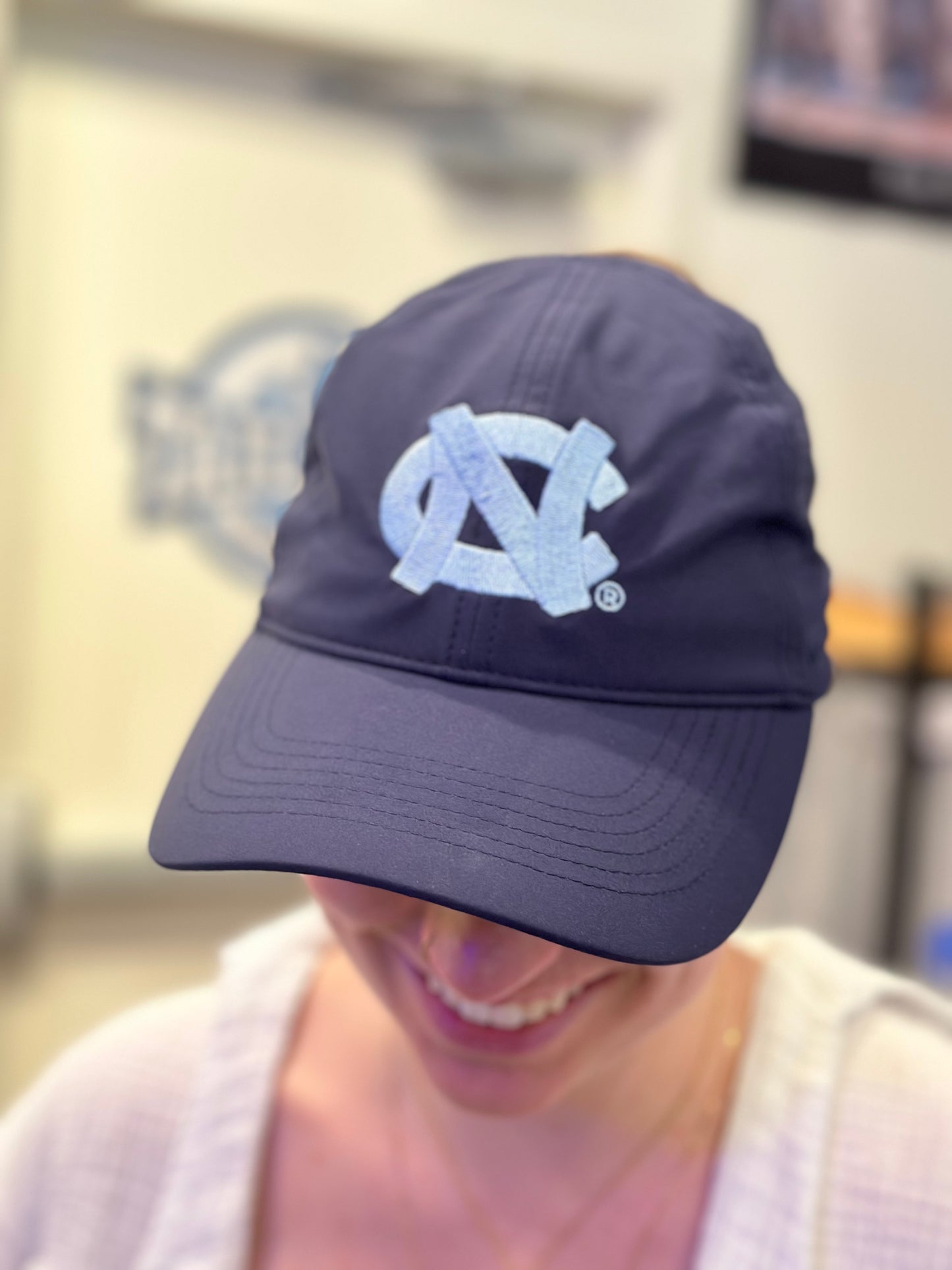 UNC Interlock Navy Ponytail Hat