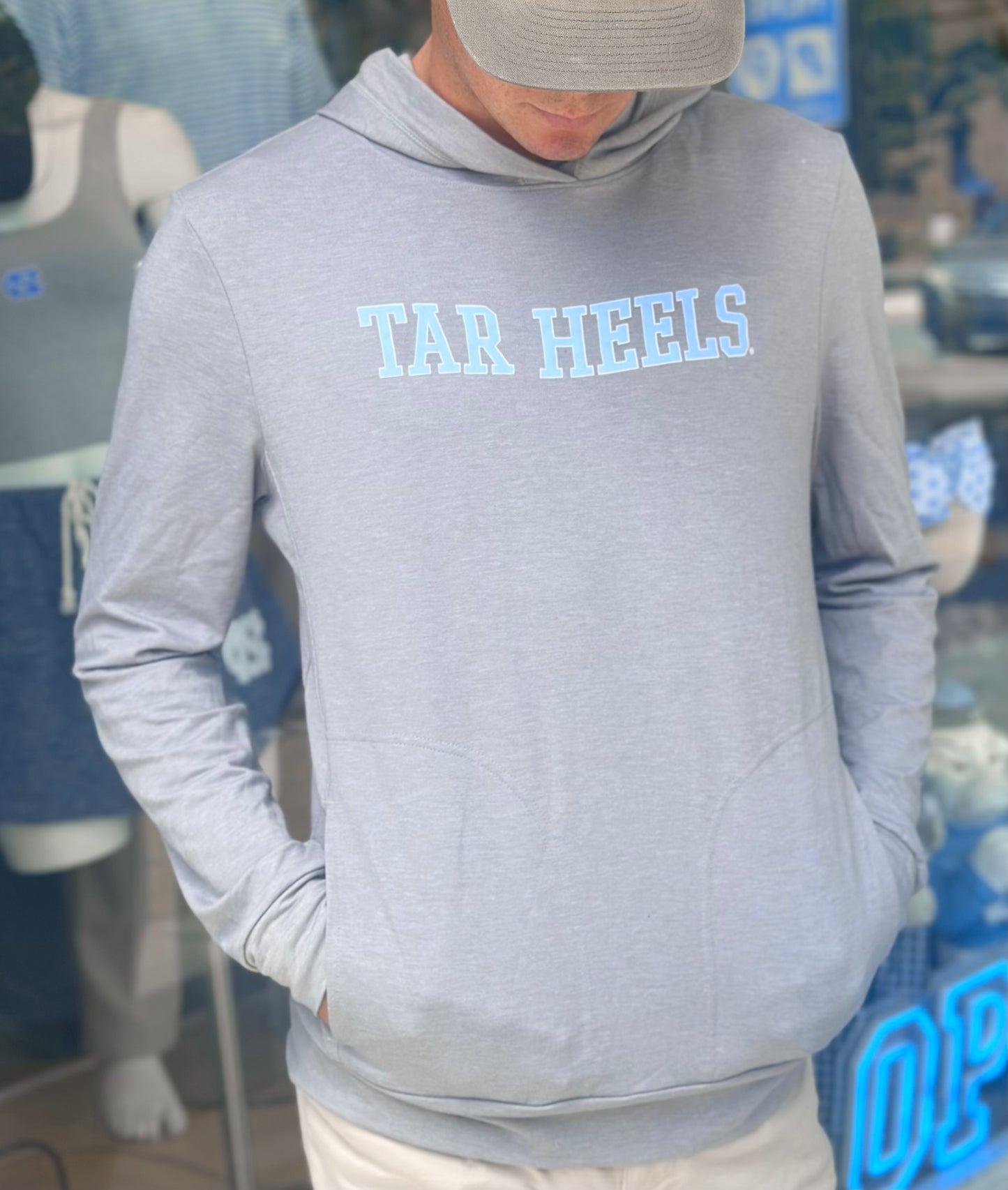 Carolina Tar Heels Grey Hooded Long Sleeve by League