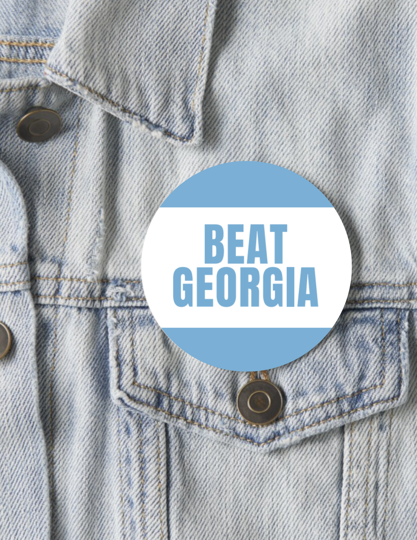 SHB Beat Georgia Button Pin for Carolina Fans