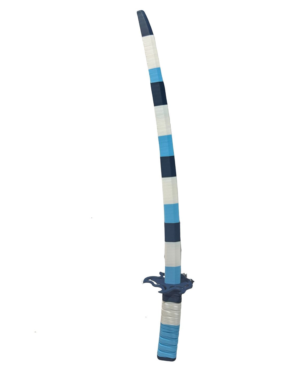 Carolina Blue, Navy, and White Collapsible 3D Printed Sword