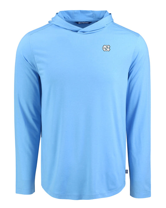 North Carolina Tar Heels Men's Athletic Hooded Long Sleeve Shirt with Embroidered Interlock by Cutter and Buck