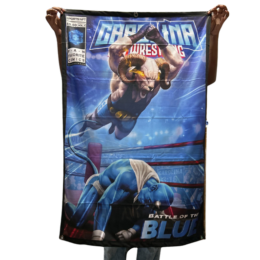Carolina Wrestling 4ft. Silk Banner Flag with Grommets by Fan Favorite