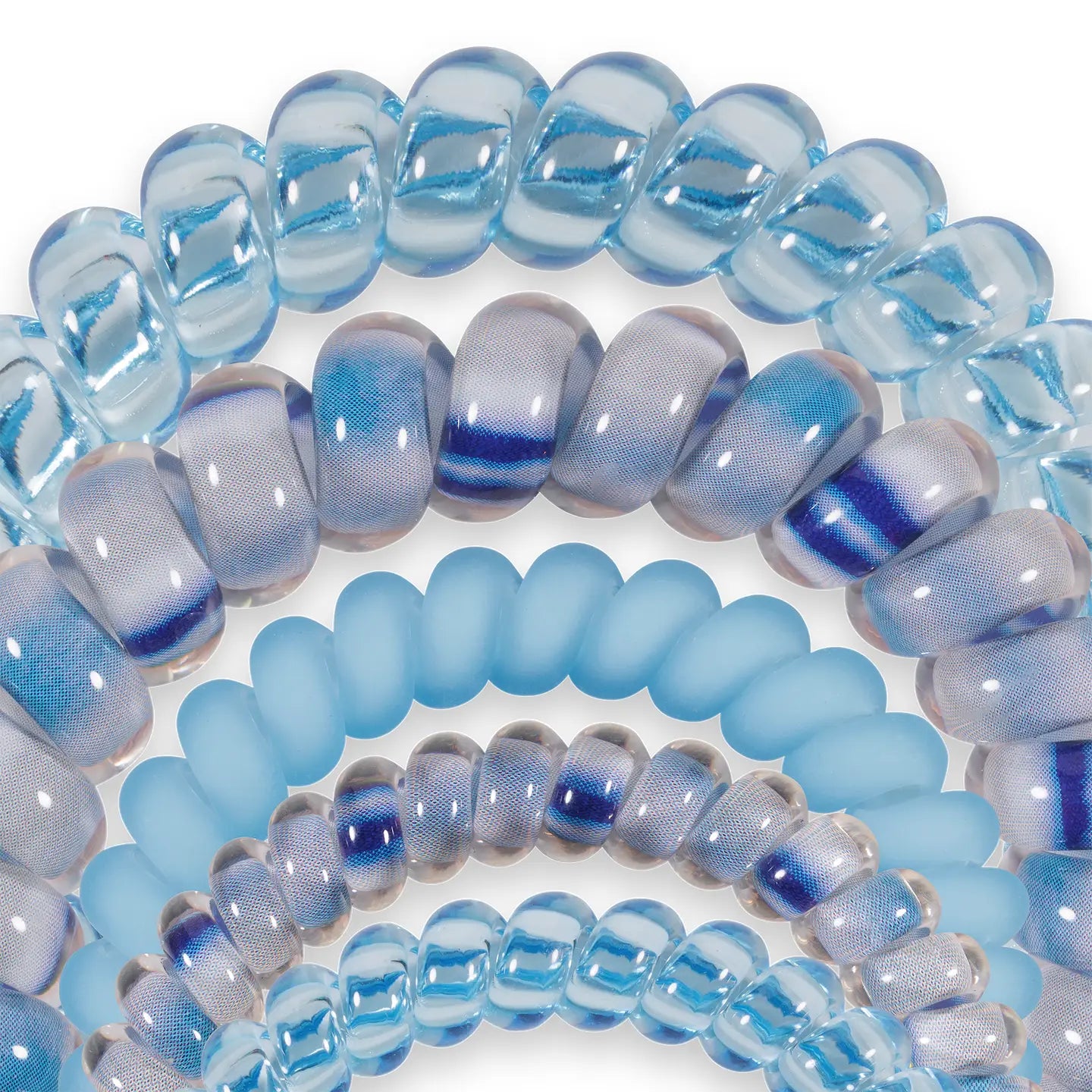 Mixed Pack TELETIES Blue Lagoon Hair Ties - Detail View - Teleties