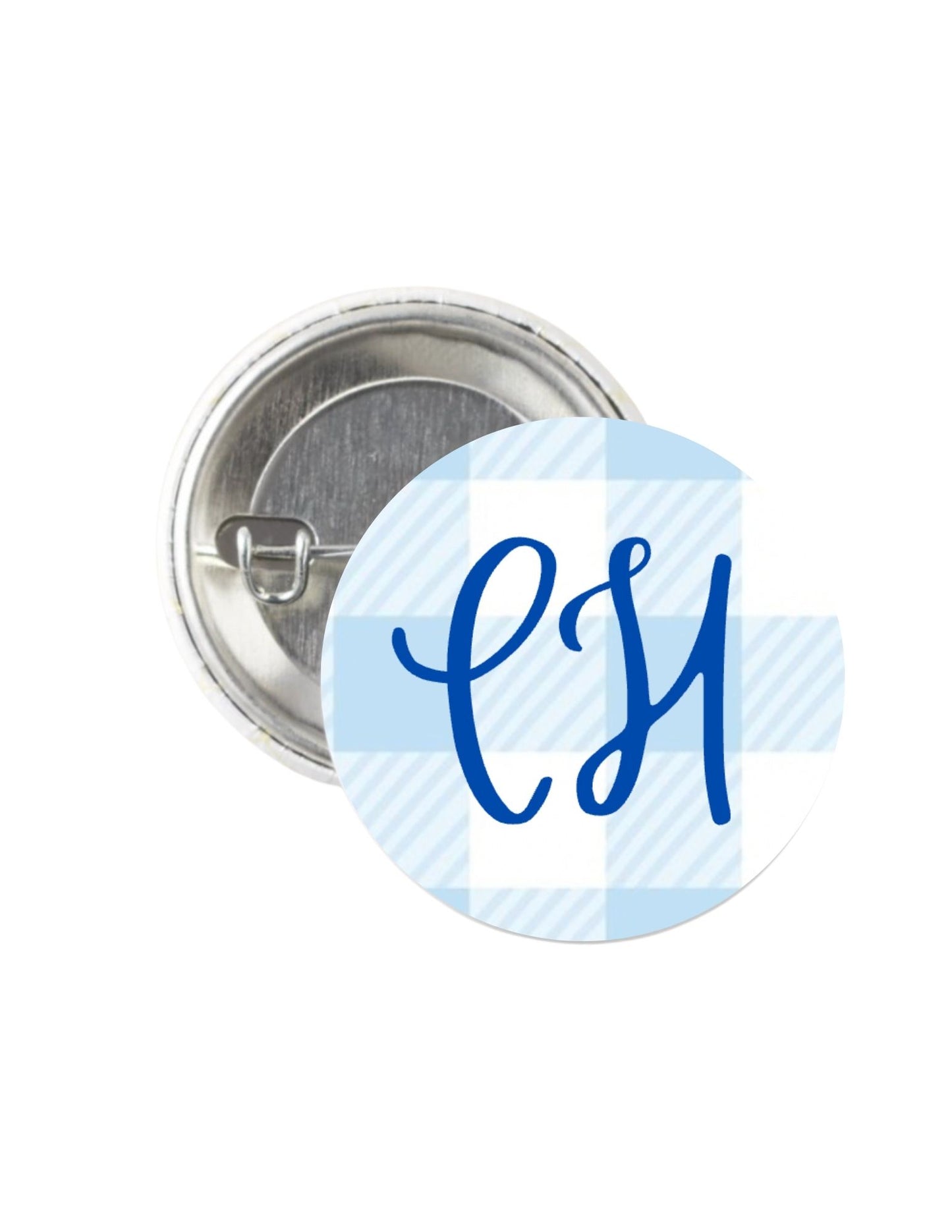 Gingham Chapel Hill Button Pin 1.25"