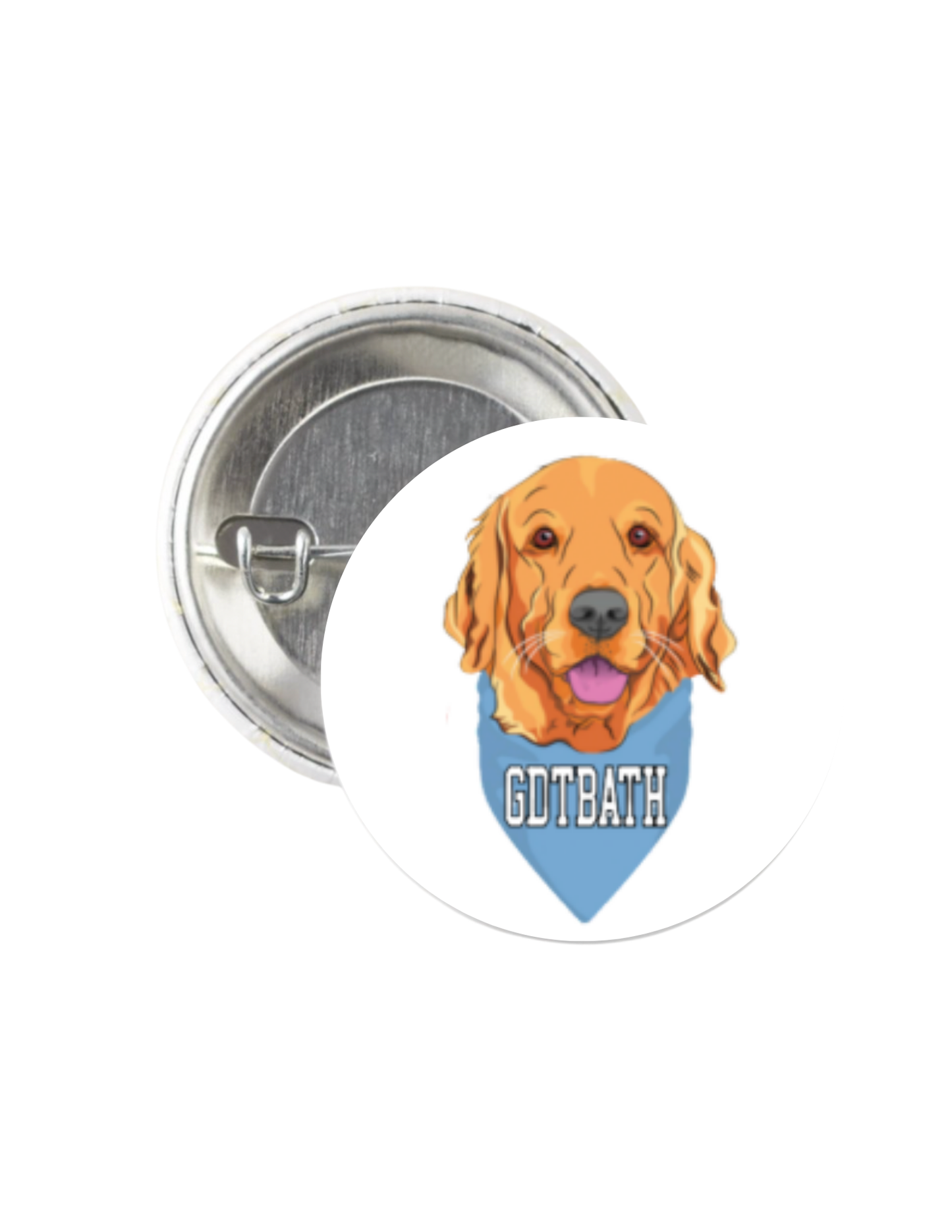 GDTBATH Golden Retriever Button Pin 1.25"