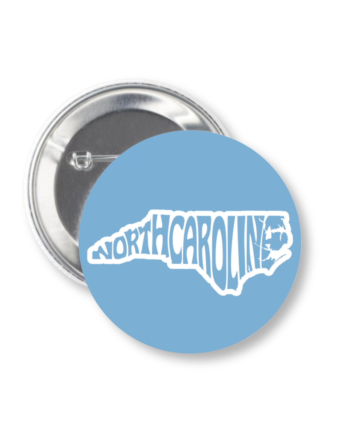 North Carolina Word State Button Pin 2.25