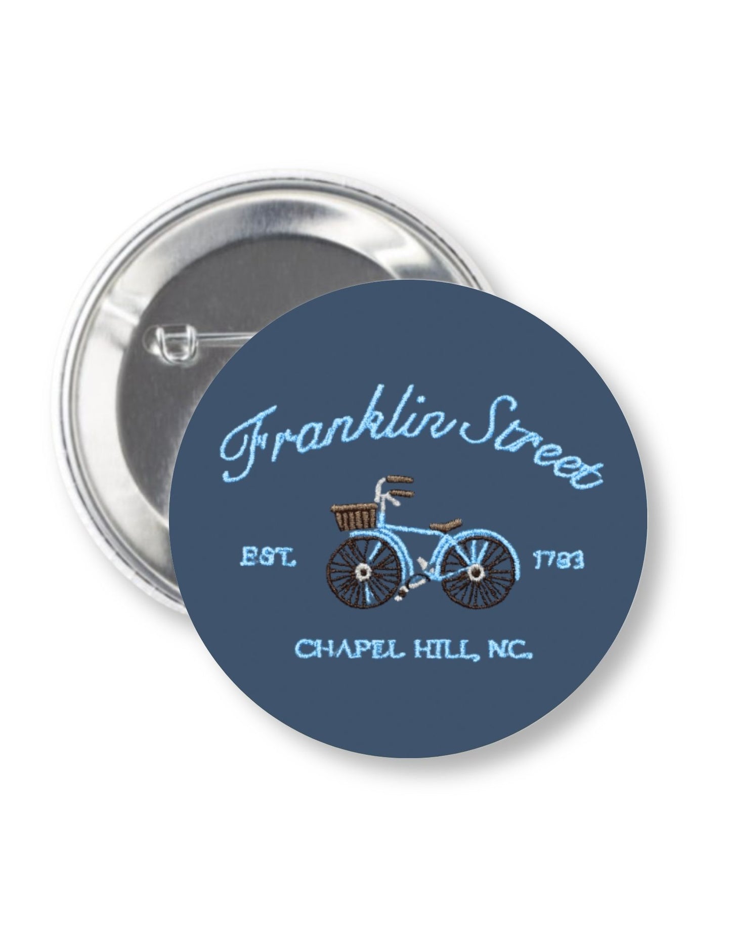 Franklin Street Bicycle Button Pin 2.25"